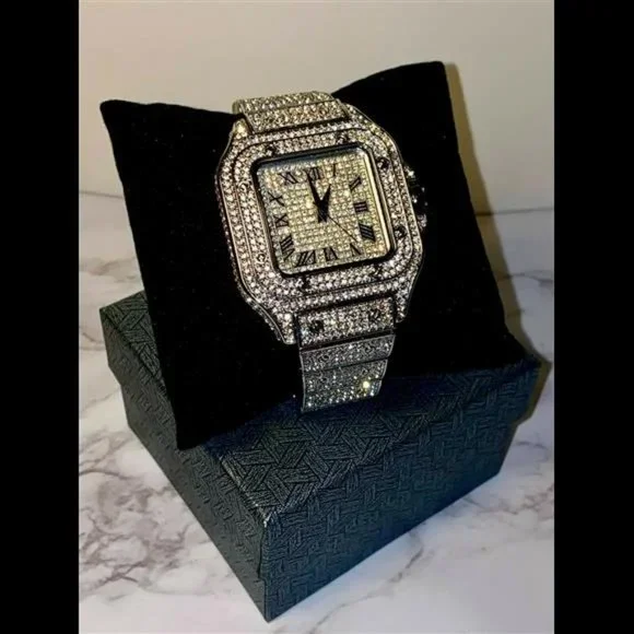 Mens Custom Fully Ice out Sport Iced Cz VVS Quality Stainless Steel Fully Bling
